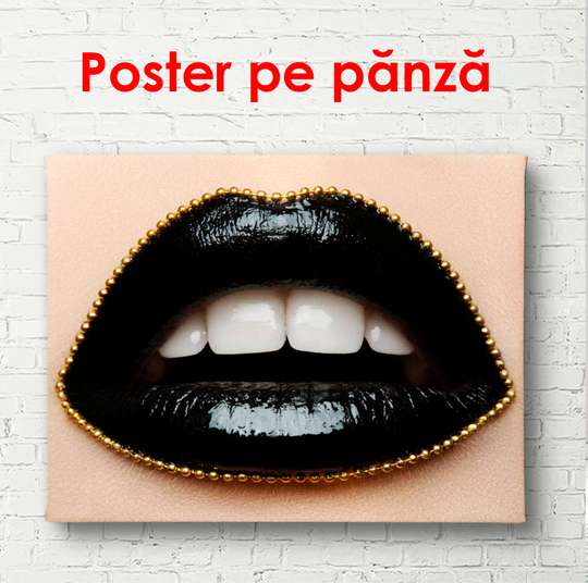 Постер - Черные губы, 100 x 100 см, Постер в раме