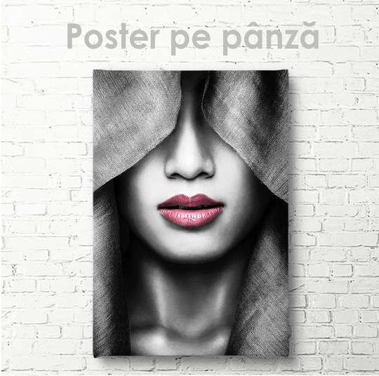 Poster - Pink lips, 30 x 45 см, Canvas on frame