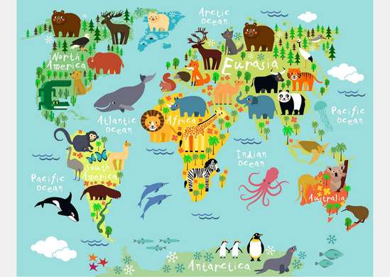 Wall Mural - Animal map