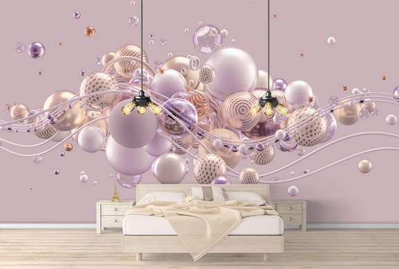 3D Wallpaper - Pink balloons on a pink background
