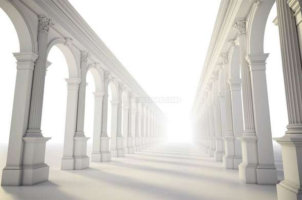 3D Wallpaper - Tunnel with Greek columns