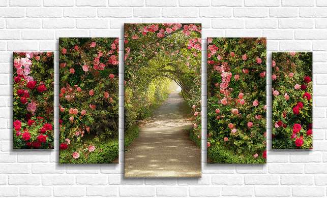 Modular picture, Alley of roses, 108 х 60