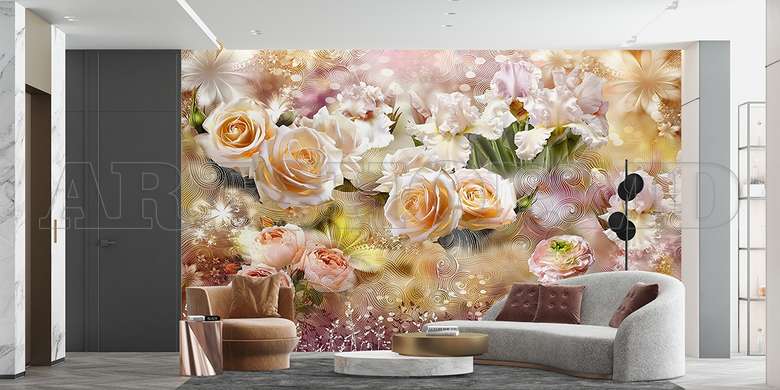 Wall mural - Soft rose flowers