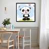 Poster - Panda with butterflies on a spring background, 100 x 100 см, Framed poster, For Kids