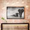 Poster, Flock of elephants, 45 x 30 см, Canvas on frame