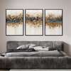 Poster - Gold and blue abstraction, 60 x 90 см, Framed poster on glass, Sets