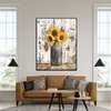 Poster - Yellow Sunflower Bouquet, 60 x 90 см, Framed poster on glass, Flowers