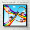 Poster - Children and rainbow, 100 x 100 см, Framed poster on glass, For Kids