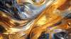 Wall mural - Liquid colors of gold and silver