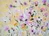 Poster - Pictura unui câmp de flori în vopsele de ulei, 45 x 30 см, Panza pe cadru, Botanică