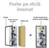 Poster - Blue feathers, 45 x 90 см, Framed poster on glass, Glamour