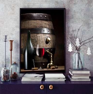 Poster - Wine set, 30 x 45 см, Canvas on frame