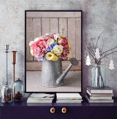 Poster - Stropitoare cu flori, 60 x 90 см, Poster înrămat, Natură Moartă