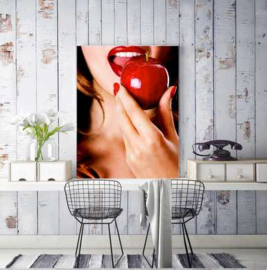Постер - Красная помада, 60 x 90 см, Постер в раме, Разные