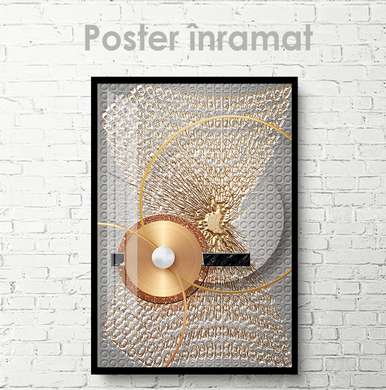 Poster - Elemente de aur, 60 x 90 см, Poster inramat pe sticla