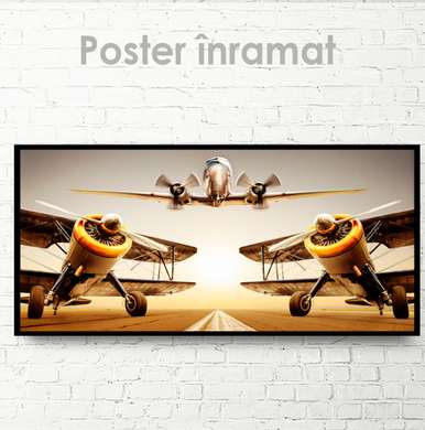 Poster - Avioanele, 90 x 45 см, Poster inramat pe sticla