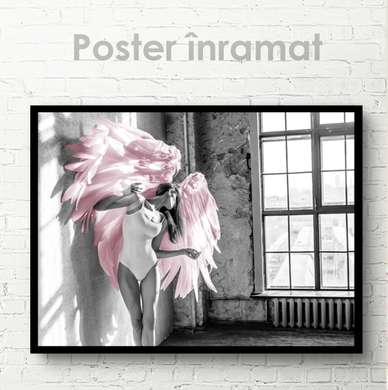 Poster - Aripile roz 2, 45 x 30 см, Panza pe cadru, Nude