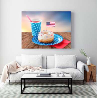Постер - Американские сладости, 90 x 60 см, Постер в раме, Еда и Напитки