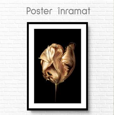 Poster - Floare de aur, 30 x 45 см, Panza pe cadru, Glamour