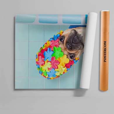 3D door sticker, Relaxed Dog, 60 x 90cm, Door Sticker