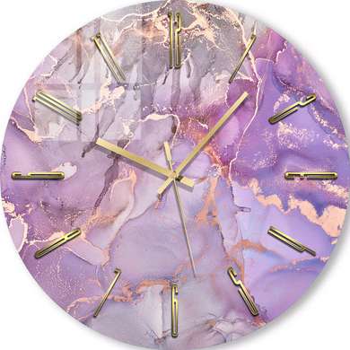 Glass clock - Shades of purple, 40cm