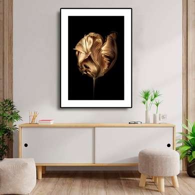 Poster - Floare de aur, 30 x 45 см, Panza pe cadru, Glamour