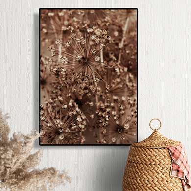 Постер - Осенний цветок, 60 x 90 см, Постер на Стекле в раме, Ботаника