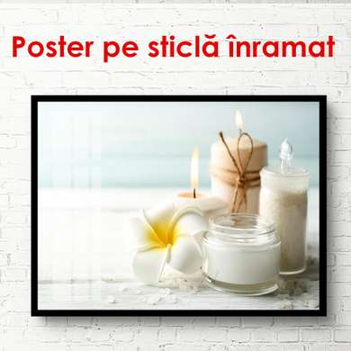 Poster - Scented candles, 90 x 60 см, 30 x 45 см, Framed poster on glass, Food and Drinks