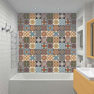 Traditional decorative floral tiles in Portuguese style, Imitation tiles