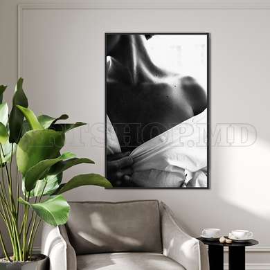 Poster - Fată în cămașă, 30 x 60 см, Panza pe cadru, Nude