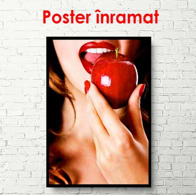 Poster - Red lipstick, 60 x 90 см, Framed poster, Different