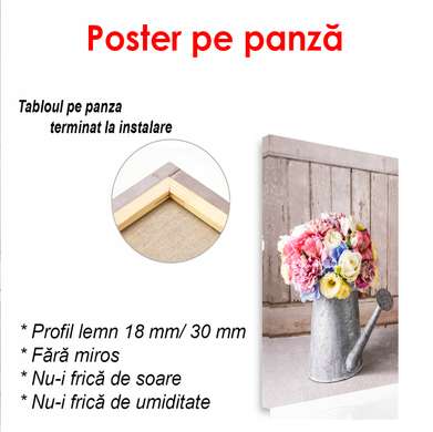 Постер - Лейка с цветами, 60 x 90 см, Постер в раме, Натюрморт