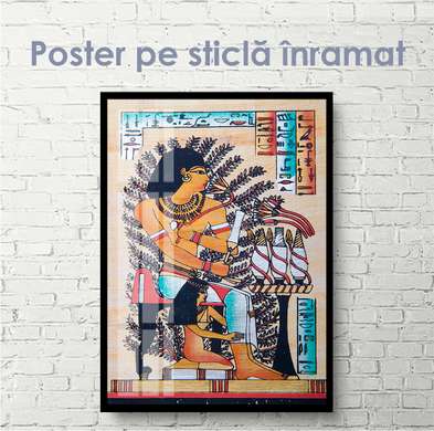 Poster - Imprimare florală pe hârtie de epocă, 40 x 40 см, Panza pe cadru