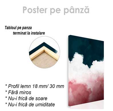 Poster - Blue water and pink clouds, 30 x 45 см, Canvas on frame