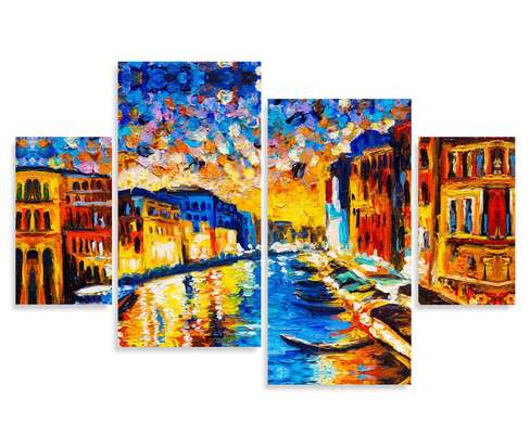 Tablou Pe Panza Multicanvas, Veneția luminoasă., 180 x 108