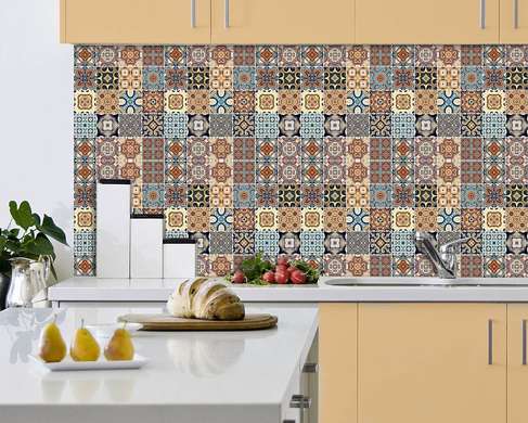 Traditional decorative floral tiles in Portuguese style, Imitation tiles