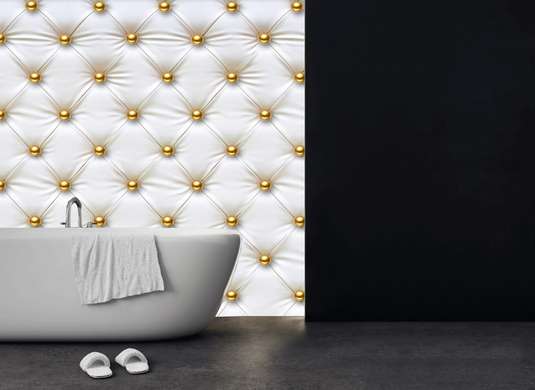 Wall Mural - Imitation leather with golden elements