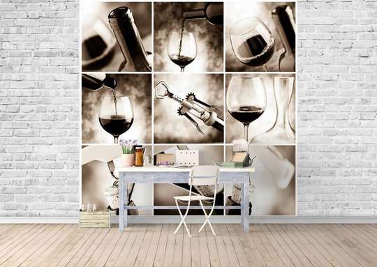 Fototapet - Vinul în culori alb-negru