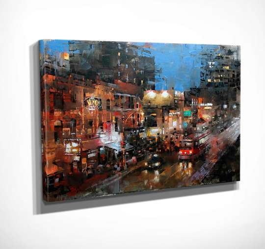 Poster - Orașul de noapte, 45 x 30 см, Panza pe cadru