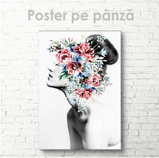 Poster - Pink flowers, 30 x 45 см, Canvas on frame