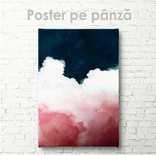 Poster - Blue water and pink clouds, 30 x 45 см, Canvas on frame