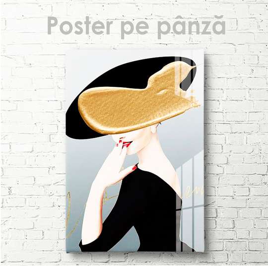 Poster - Doamnă cu pălărie, 30 x 45 см, Panza pe cadru
