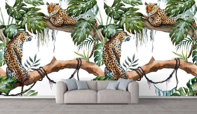 Фотообои - Леопарды отдыхают на деревьях