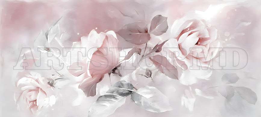 Wall mural - Pale pink rose flowers