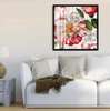 Poster - Red and white vintage flower, 100 x 100 см, Framed poster on glass, Provence