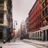 Poster - Iarna în New York, 100 x 100 см, Poster inramat pe sticla, Orașe și Hărți