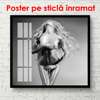 Poster - Girl with blond hair, 100 x 100 см, Framed poster