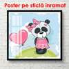 Poster - Panda într-o rochie, 100 x 100 см, Poster înrămat, Pentru Copii