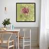 Poster - Pink flower on a green background, 100 x 100 см, Framed poster, Provence