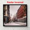 Постер - Зимний Нью Йорк, 100 x 100 см, Постер в раме, Города и Карты